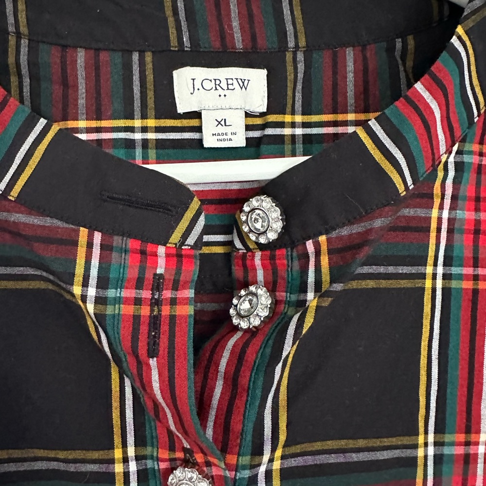 J Crew XL women’s plaid blouse - Picture 4 of 6